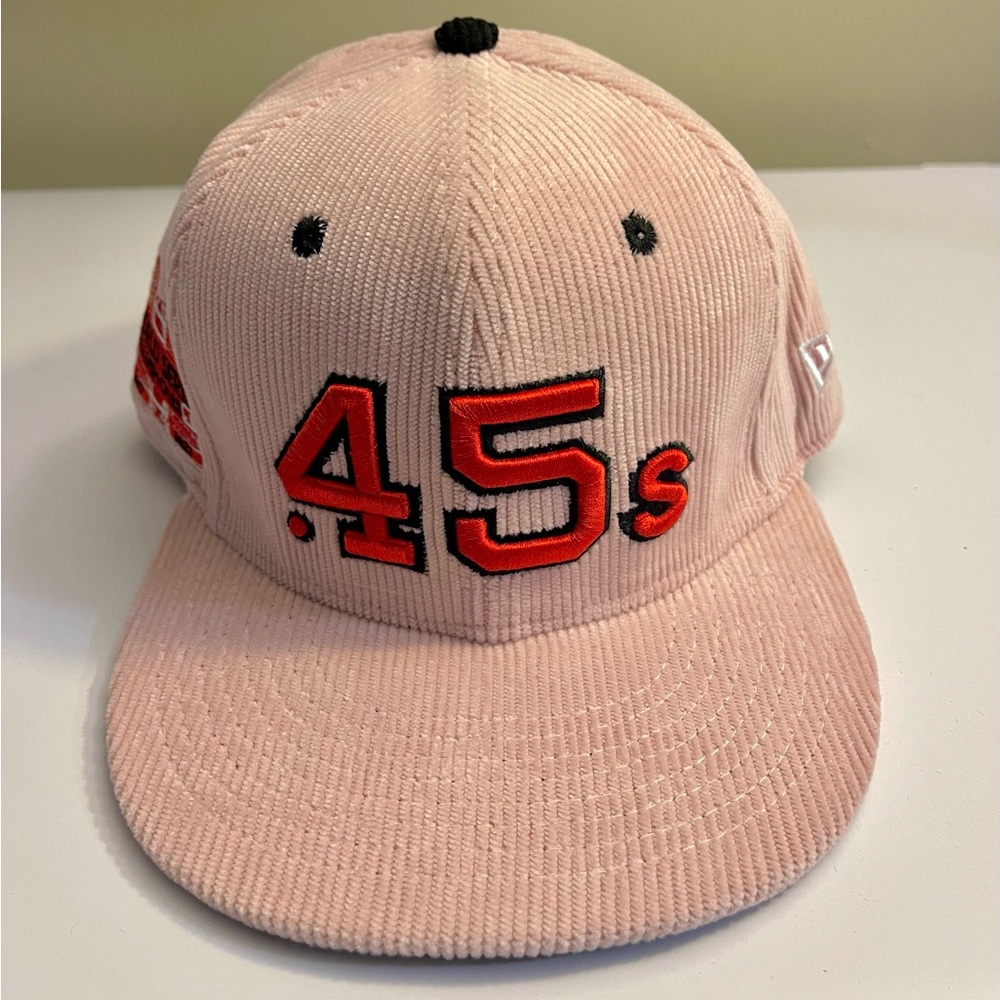 Houston Astro Colt Pink Corduroy Baseball Cap with Red Embroidery